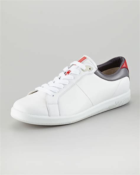 prada comic white sneaker 7.5|prada sneakers return policy.